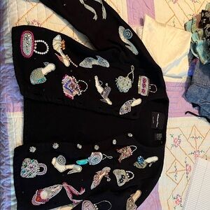 Michael Simon Black Embellished Sweater